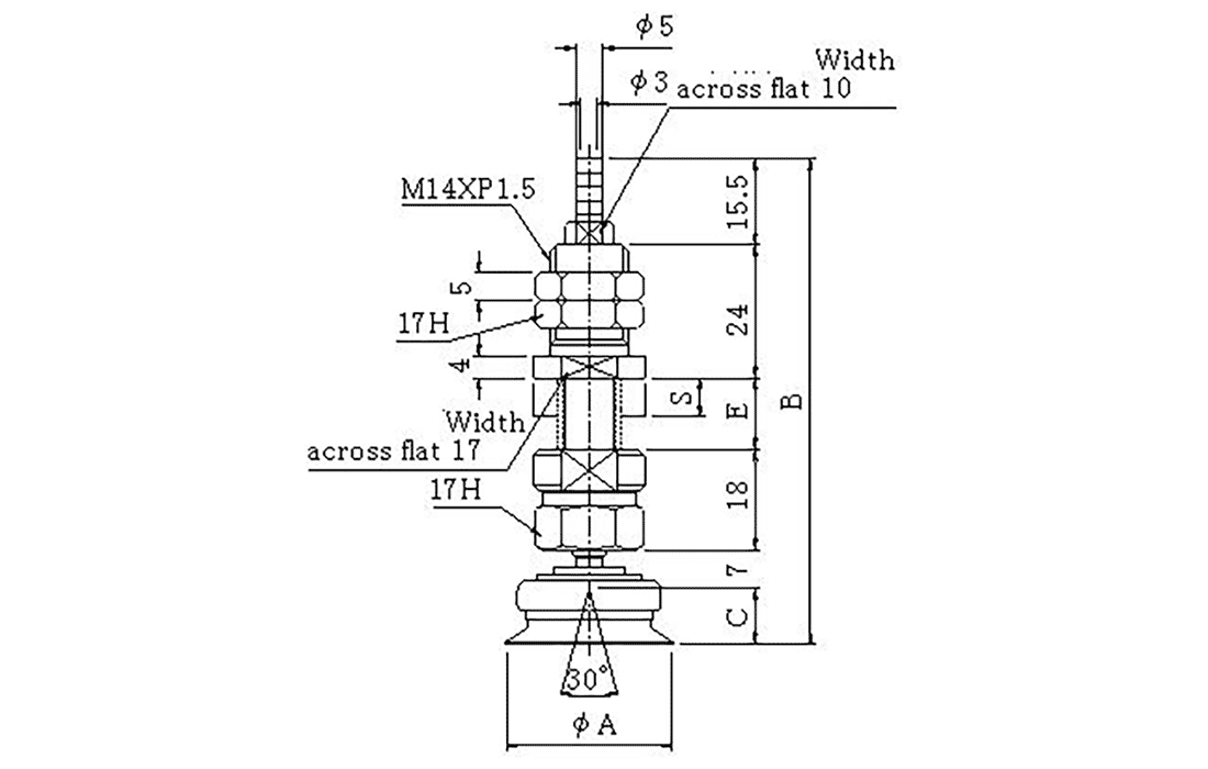 Vertical-vacuum-outlet spring type (type TSB)